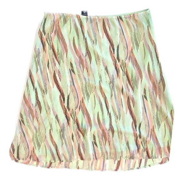 New York & Company Pastel Stripes Midi Pull On Skirt Lined Size XL - Picture 2 of 5